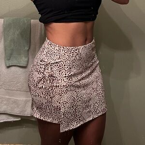 Lovely Day Cream Asymmetrical Mini Skirt